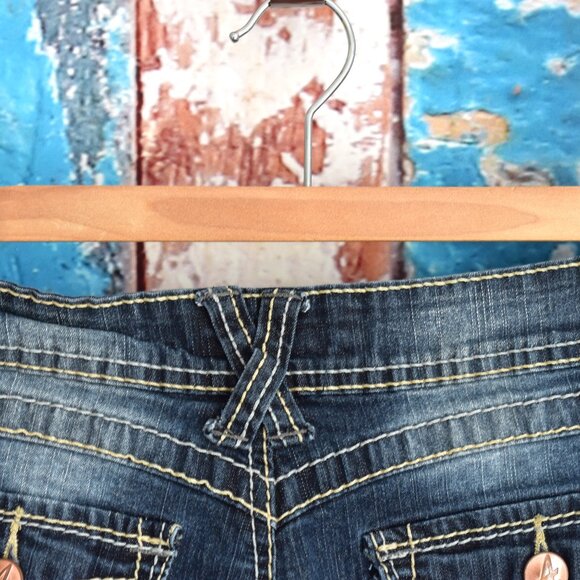 Women's Angels Jeans Denim Bootcut 22" Inseam SIZE 9 Dark Wash - Picture 8 of 10